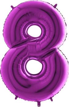 40" Foil Balloon nº 8 - Purple Grabo