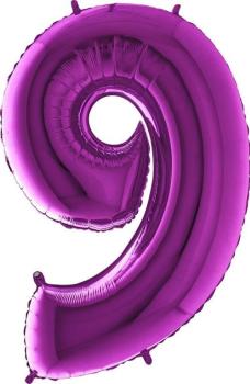 40" Foil Balloon nº 9 - Purple Grabo