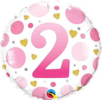 Foil Balloon 18" 2nd Birthday Pink Qualatex