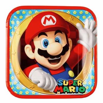 Platos Cuadrados 23cm Super Mario