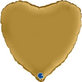 Foil Balloon 18" Satin Heart - Gold