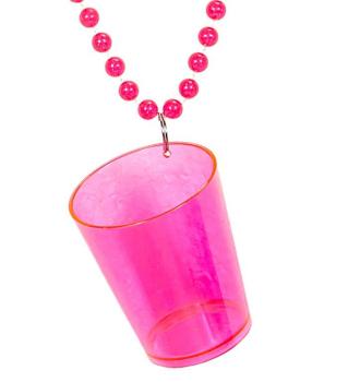 Pink Neon Shot Glass Necklace Widmann