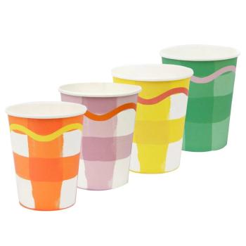 Colorful Checkered Cups Talking Tables