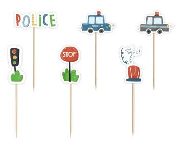 Police Party CupCake Toppers XiZ Party Supplies