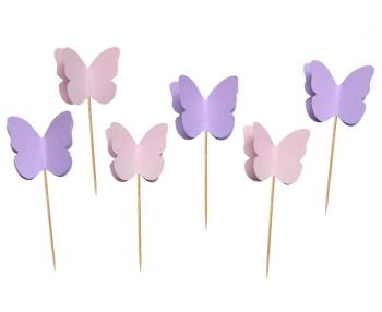Pink and Lilac Butterfly CupCake Toppers