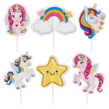 Unicorn and Rainbow CupCake Toppers
