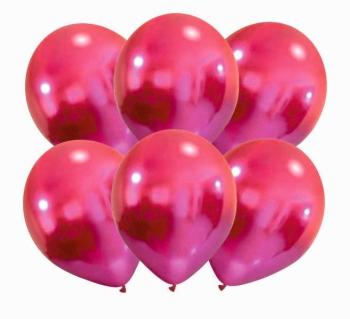 6 32cm Chrome Balloons - Fuchsia