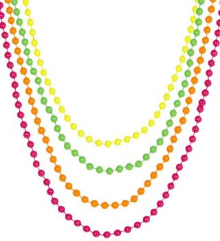 Set of 4 Necklaces with Neon Polka Dots