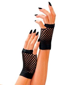 Black Fingerless Mesh Gloves Widmann