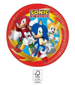 Pratos de Papel 23cm Sonic The Hedgehog
