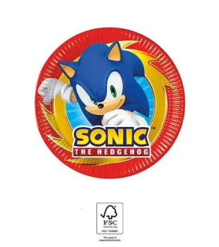 Pratos de Papel 20cm Sonic The Hedgehog