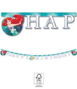 Guirnalda de happy birthday princesa Ariel Decorata Party