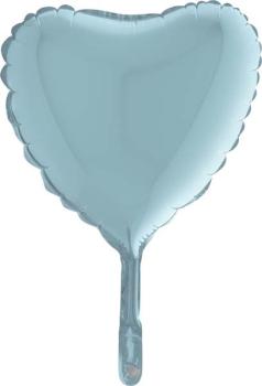 9" Heart Foil Balloon - Pastel Blue