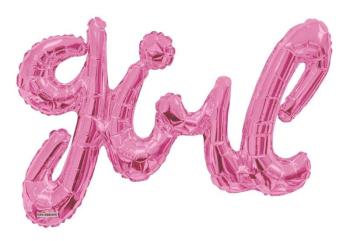 36" Girl Script Foil Balloon - Pink Kaleidoscope