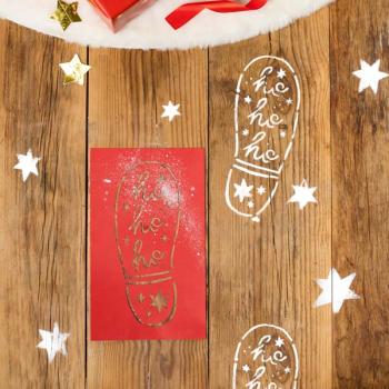 Santa Claus Footprint Stencil Sheet PartyDeco