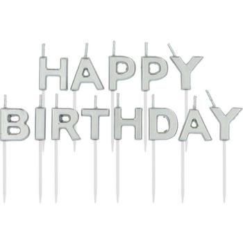 Happy Birthday Silver Candles