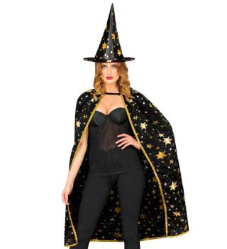 Glittery Adult Wizard´s Cloak and Hat