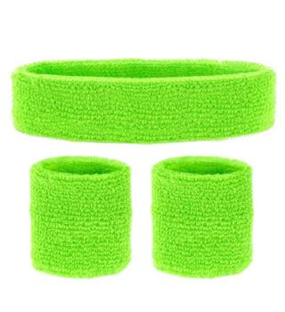 Neon Green Sweatband Set