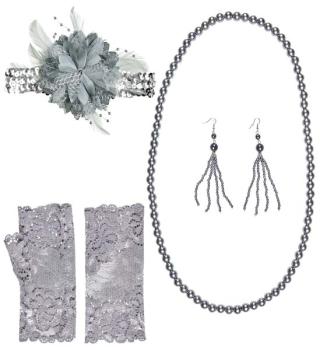 Silver 1920s Accessory Kit