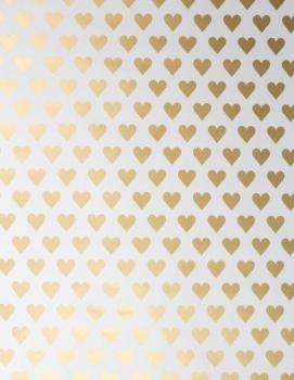 Gold Hearts Wrapping Paper Roll XiZ Party Supplies