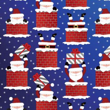 Roll Santa Claus Wrapping Paper in the Chimney