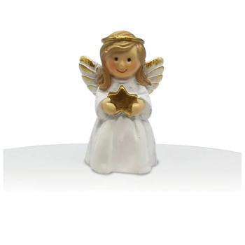 White Angel Cake Topper with Star