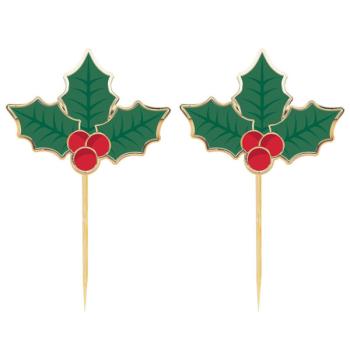 Holly CupCake Toppers Tim e Puce
