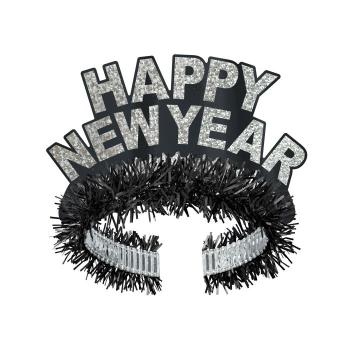 Happy New Year Prestige Black and Silver Tiara Beistle