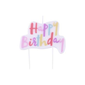 Pastel Pink Happy Birthday Candle