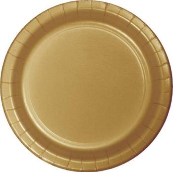 24 Cardboard Plates 23cm - Gold