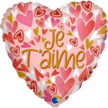 18" Je T´aime Heart Foil Balloon Grabo