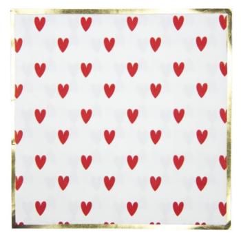 Small Red Hearts Napkins Tim e Puce