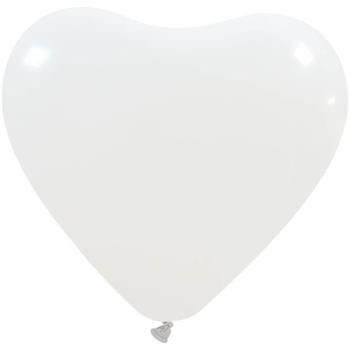 Bag of 5 Heart Balloons 40 cm - White