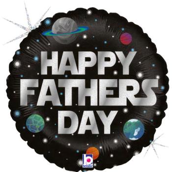 18" Happy Fathers Day Galactic Foil Balloon