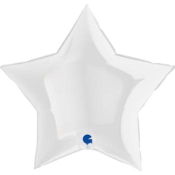 Star Foil Balloon 36" - White