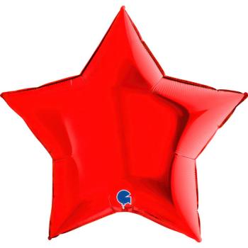 Star Foil Balloon 36" - Red