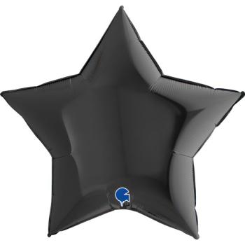 Star Foil Balloon 36" - Black