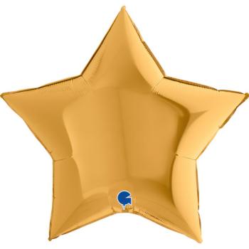Star Foil Balloon 36" - Old Gold Grabo