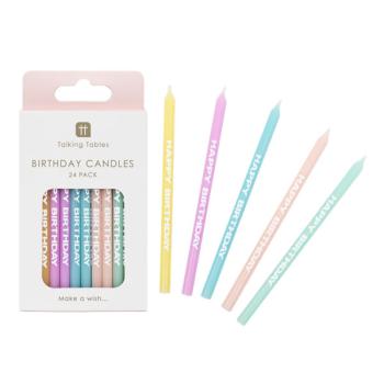 Happy Birthday Pastel Toothpick Candles Talking Tables