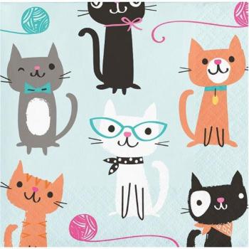 Purrfect Party Small Cat Napkins