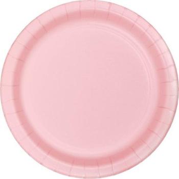 24 Small Colorful Cardboard Plates - Baby Pink Creative Converting