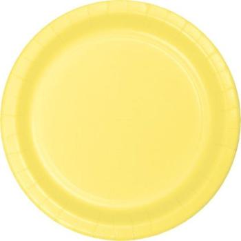 24 Small Colorful Cardboard Plates - Yellow