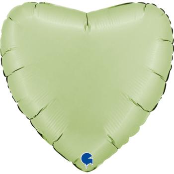 22" Satin Heart Foil Balloon - Olive Green Grabo