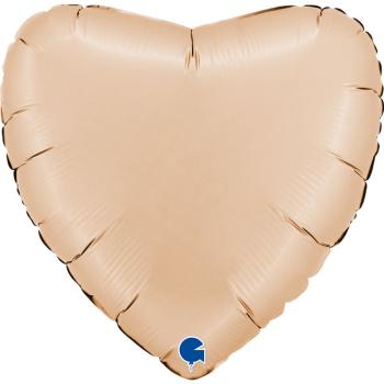 22" Satin Heart Foil Balloon - Cream