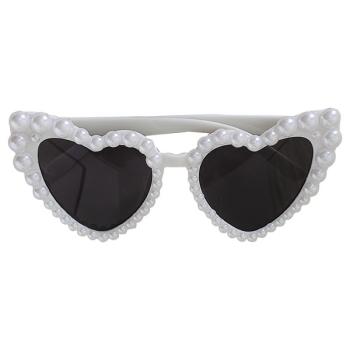 Pearl Embellished Heart Shaped Bride Sunglasses GingerRay