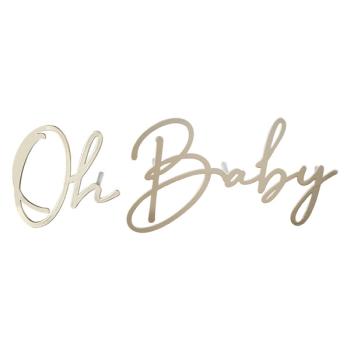 Oh Baby Gold Metal Baby Shower Cake Topper