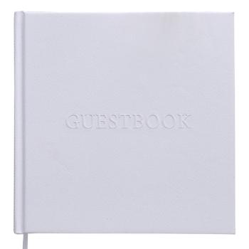 White Embossed Wedding Guest Book GingerRay