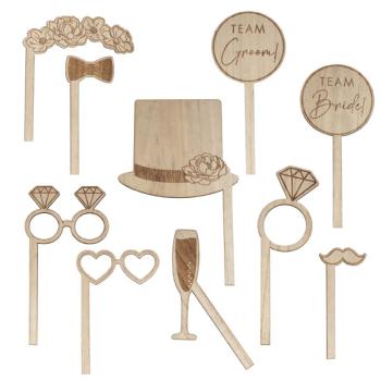 Wooden Wedding Photo Booth Props