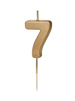 Gold Birthday Party Candle Number nº7 PartyDeco