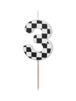 Birthday Racing Candle nº3 PartyDeco